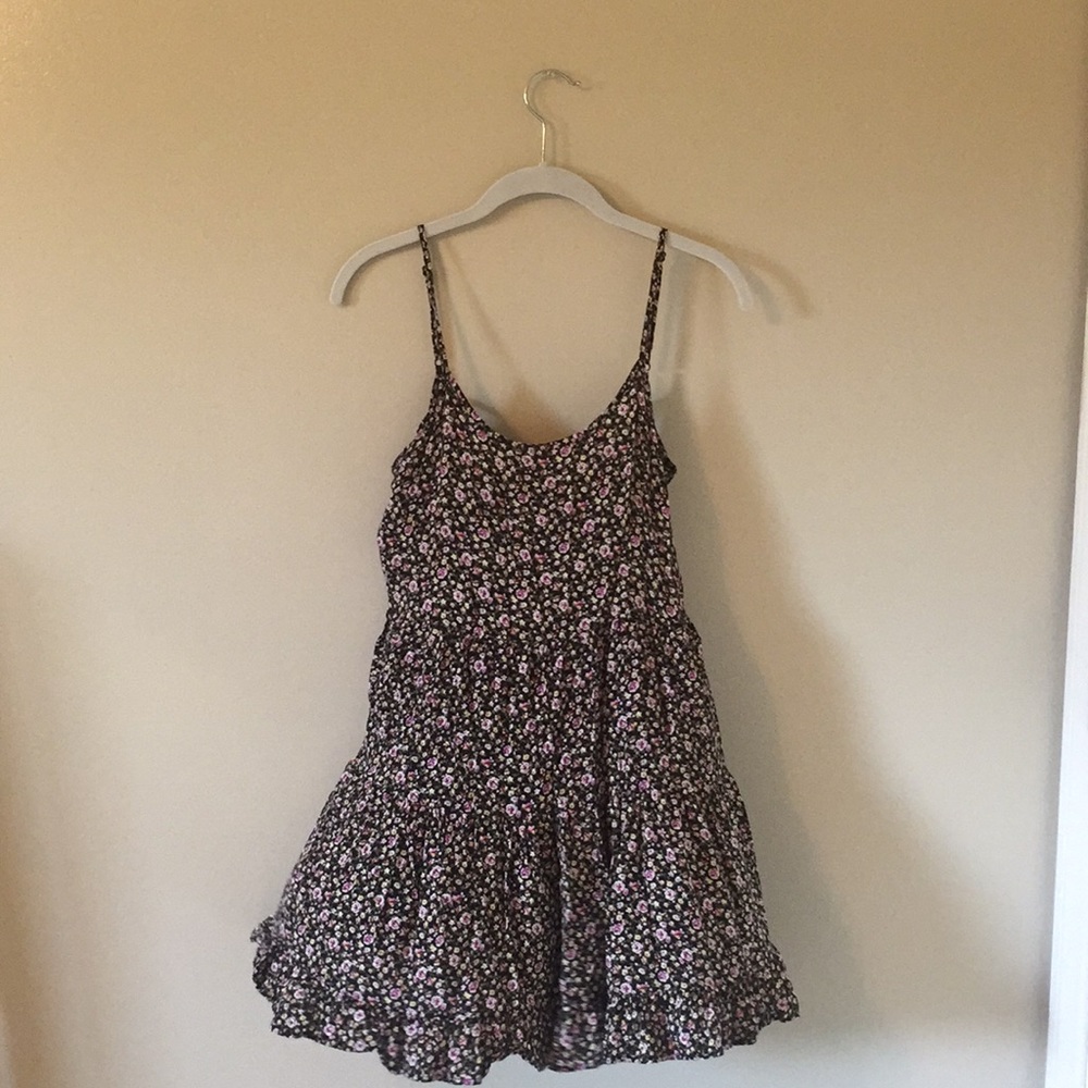 Boho floral backless tiered  Mini dress